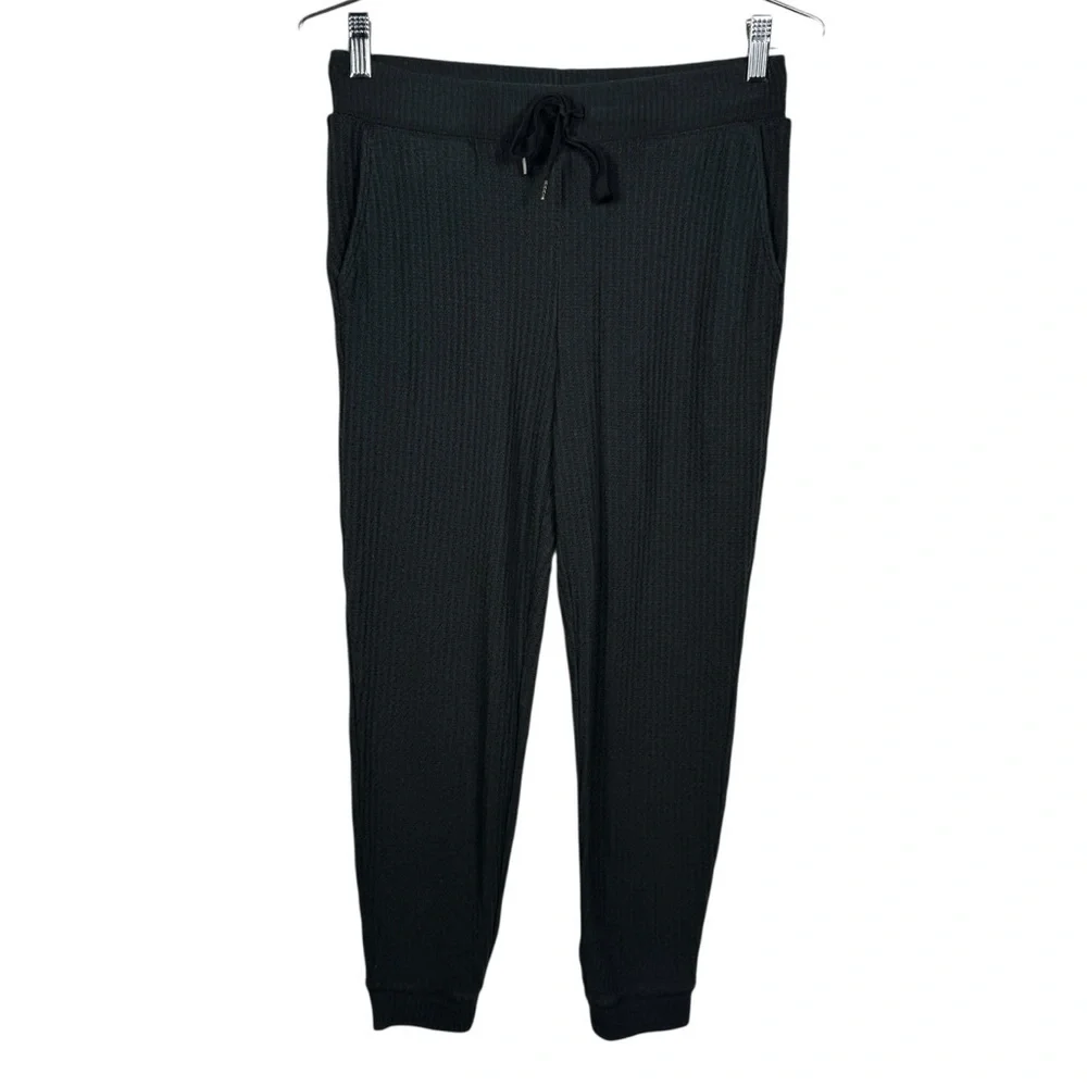 J.Crew Black Henley Waffle-Knit Pajama Pants, Size XS